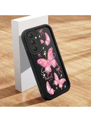 HONTINGA Samsung Galaxy A34 5g ile Uyumlu Kılıfı Düşüme Önleyici Basitlik Anti Düşme Kamera Korumali Şirin Streetwear Kelebek Desen Yumuşak Silikon Telefon Kılıfı Kadın ve Erkek Için Uygundur K2-0468