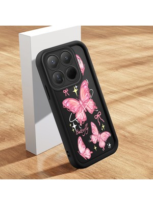 HONTINGA Xiaomi 15T Pro ile Uyumlu Kılıfı Düşüme Önleyici Basitlik Anti Düşme Kamera Korumali Şirin Streetwear Kelebek Desen Yumuşak Silikon Telefon Kılıfı Kadın ve Erkek Için Uygundur K2-0468