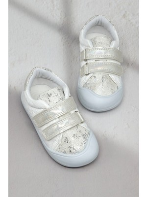 Tonny Black Kız Çocuk Beyaz Ilk Adım Taşlı Rahat Kalıp Sneaker