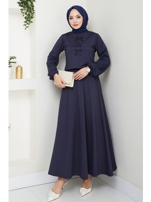 inStyle Etekli Fiyonk Detaylı Lacivert Takım