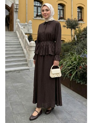 inStyle Pullu Gömlekli Ikili Kahverengi Takım