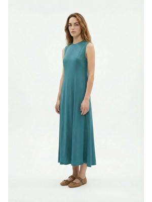 ALLDAY Yeşil-Kup Detaylı Fit Elbise