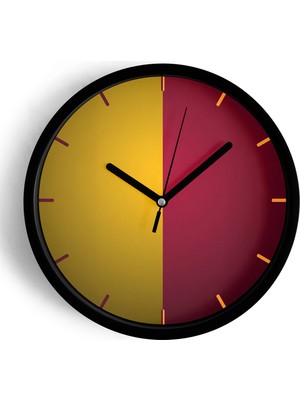 JHAAR Taraftar Temalı Dekoratif Duvar Saati – Modern Tasarım - 25CM - Önü Camlı Siyah Kasa