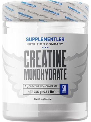 Supplementler Micronized Creatine 255 gr Aromasız Toz Formda 50 Servis İçeren Sporcu Gıdası