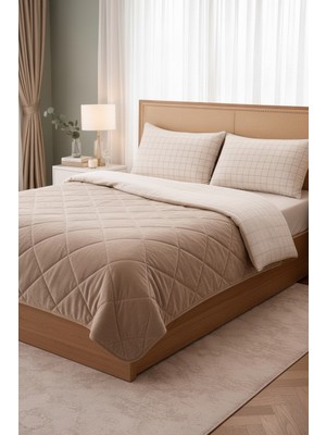 Asev Tekstil Premium Wellsoft Silikon Dolgulu Çift Kişilik Yorgan + Yastık Kılıfı Set - Uyku Seti