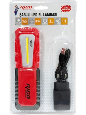 RICO 013-RC0038 Şarjlı Mıknatıslı Led Lamba 420 Lümen
