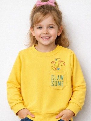 Bebolly Bisiklet Yaka Baskılı Cepli Sweartshirt Parçalı Becomes Baskılı Gri Unisex