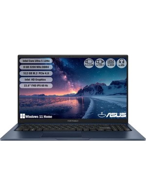 Asus Vivobook 15 X1504VA-BQ3970W Intel Core 5 120U 8 GB 512GB SSD 15.6'' FHD Windows 11 Home
