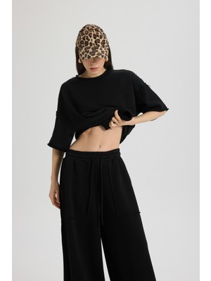 Mai Flex Siyah Oversize T-Shirt Eşofman Takım