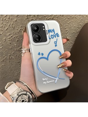 HONTINGA Poco C65 ile Uyumlu Kılıfı Silikon Kenar Sert Arka Düşüme Önleyici Basitlik Anti Düşme Kamera Korumali Kalp Desen Telefon Kılıfı Kadın ve Erkek Için Uygundur K1-0868
