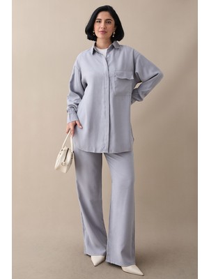 inStyle Tek Cepli Gizli Patlı Açık Gri Ikili Takım
