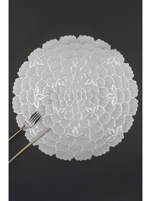 Digithome 6’lı Amerikan Servisi Supla Yuvarlak Gümüş 38 cm – ACR-623/20