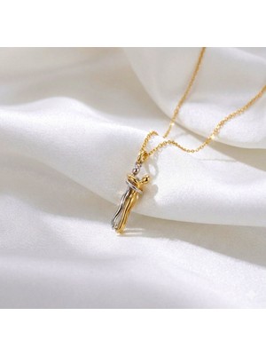 Gözde Aksesuarım Sarılan Çift Kolyesi Çelik