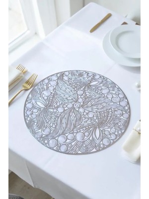 Digithome 6’lı Amerikan Servisi Supla Yuvarlak Gümüş 38 cm – ACR-621/20