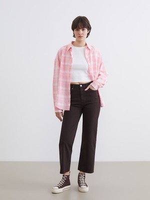 Lcw Kahverengi Slim Fit Kadın Jean Pantolon