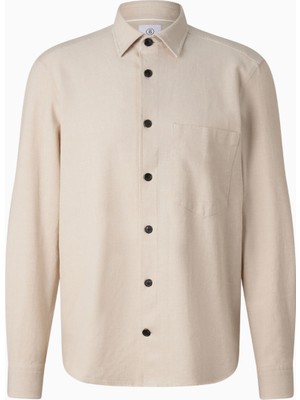 Bogner Heiko Lüks Günlük Stil Keten Karışımlı Erkek Gömlek