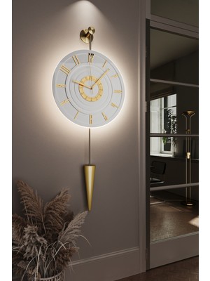 MetaQuartz Aksesuar Gold - Galileo - Elegant Series Ledli Duvar Saati