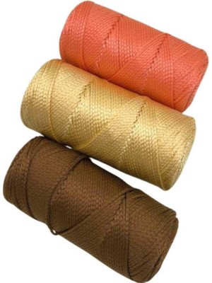 Angel Çanta Aksesuar  Polyester Makrome Set  (Kahve, Açık Gold, Somon)