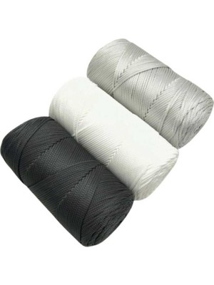 Angel Çanta Aksesuar Polyester Makrome Set  (Koyu Gri, Açık Gri, Beyaz)