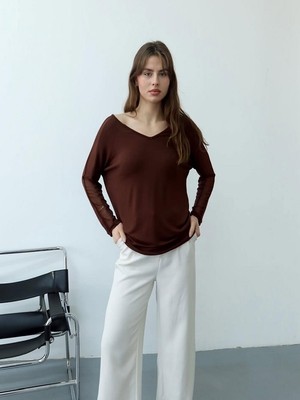 Şans Life Kolları Tül, Sırtı Parlak Taşlı Bluz