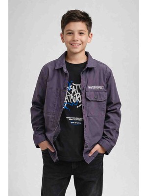 Barkod Kids Erkek Çocuk Baskılı Tişört ve Ceket Kombini