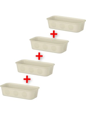 Özbience Pratik ve Şık Dolap Içi Düzenleyici Kutular, 4’lü Set, 10X5X20 cm