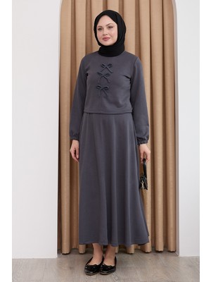 inStyle Modal Kurdele Detay Etekli Antrasit Takım