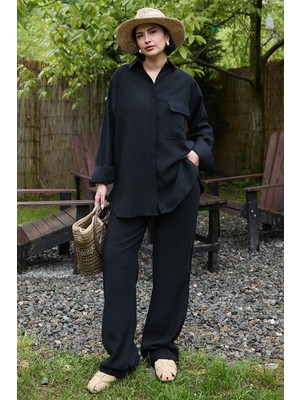 inStyle Cep Detay Modal Siyah Ikili Takım