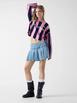 Guess Gj Pileli Kadın Mavi Etek W6RD38D6552-GVMD