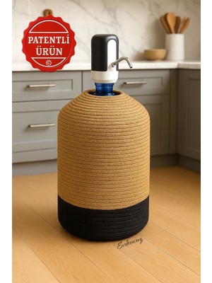 Özbience Doğal Jüt Görünümlü Damacana Kılıfı, Modern ve Şık Dekoratif Tasarım