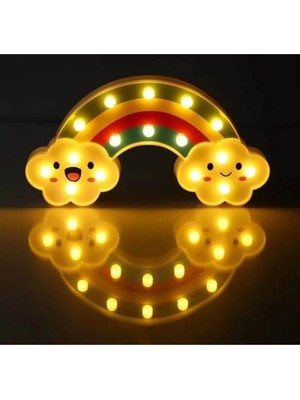 Ne Verelim Size Buğz Gülen Bulutlu Gökkuşağı LED Gece Lambası