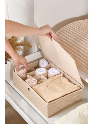 Özbience 12+1 Bölmeli Katlanabilir Çekmece ve Dolap Düzenleyici, Saklama Kutusu