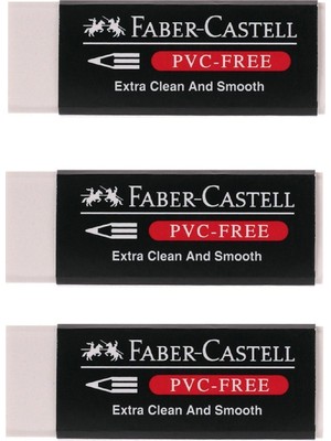 Faber-Castell Beyaz Büyük Boy Silgi 3'lü PVC-Free Temiz ve Pürüzsüz Silme Özelliği