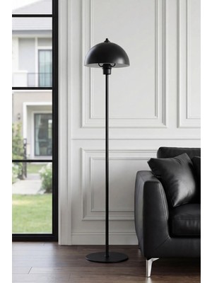 Marrien Luna Tek Ayaklı Siyah Metal Lambader Oturma Odası & Yatak Odası & Salon Lambader