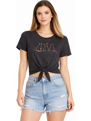 Alexander Gardi Alexandergardı Baskılı Bağcıklı T-Shirt (B22-24300)