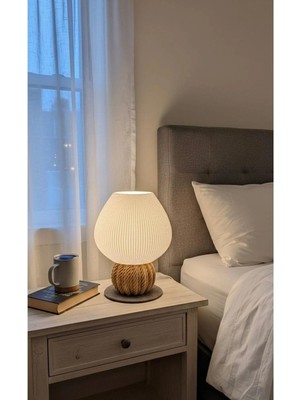 Perge Serisi Heykelsi Modern Abajur - Japandi Tarz Dekoratif Gece Lambası - Özel Tasarım