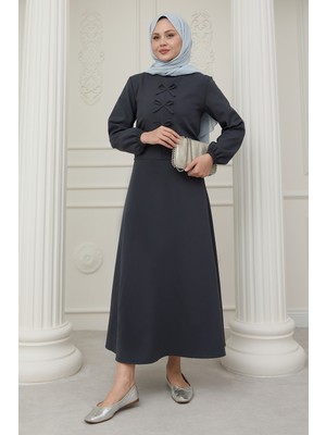 inStyle Kurdele Detay Etekli Antrasit Takım