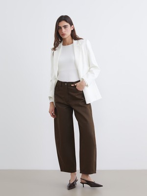 Lcw Kahverengi Regular Fit Kadın Balon Pantolon