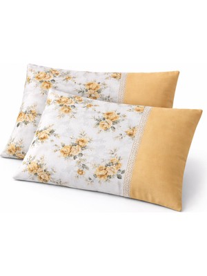 Ankazen Çiçekli Sarı Zarf Yastık Kılıfı 2 Adet