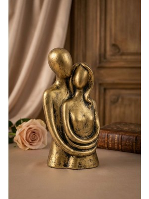Evene Dekoratif Obje Biblo Ev Dekorasyon Heykel Salon Masa Üstü Süs Eşyası Altın Renk Model 41