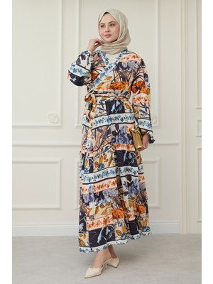 inStyle Bolerolu Çiçekli Viskon Takım Lacivert