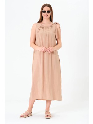 Sortie Collection Yaka Bağcıklı Büzgülü Elbise