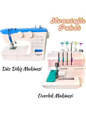 Acme Düz Dikiş Makinası ve Ev Tipi Overlok Makinesi Avantajlı Paket