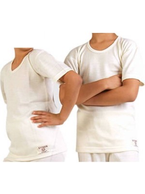 Velora Shopping Uygur Saf Yünden Sıcak Tutan Kız Erkek Çocuk Kısa Kol Fanila