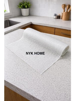 Özbience Şeffaf Pvc Dantel Raf Kaplama, Altı Deliksiz, Dolap Koruma Örtüsü