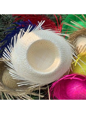 Ne Verelim Size Buğz Tropikal Parti Beyaz Hasır Hawaii Şapkası