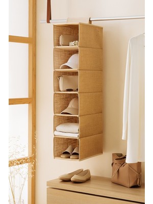 Özbience 6 Katlı Jüt Askılı Dolap Içi Katlanabilir Düzenleyici Organizer