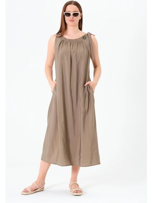 Sortie Collection Yaka Bağcıklı Büzgülü Elbise