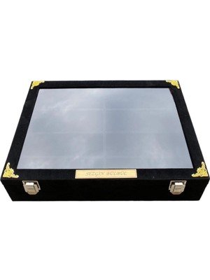 Özbience Şık Camlı Gözlük Çantası ve Organizer, Özel Tasarım, Lüks Alkantara Siyah