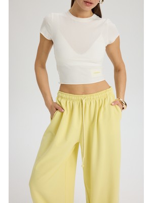 Mai Scarlet Sarı Crop Eşofman Takım